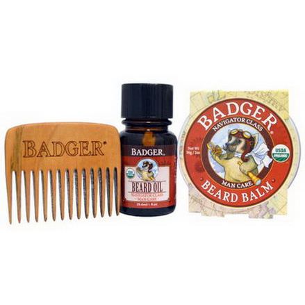 Badger Company, Beard Grooming Kit, 3 Piece Kit