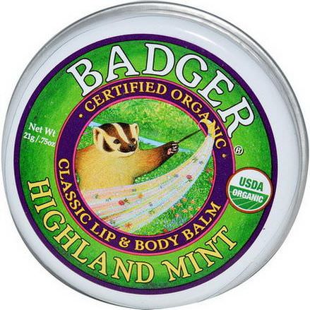 Badger Company, Classic Lip&Body Balm, Highland Mint 21g