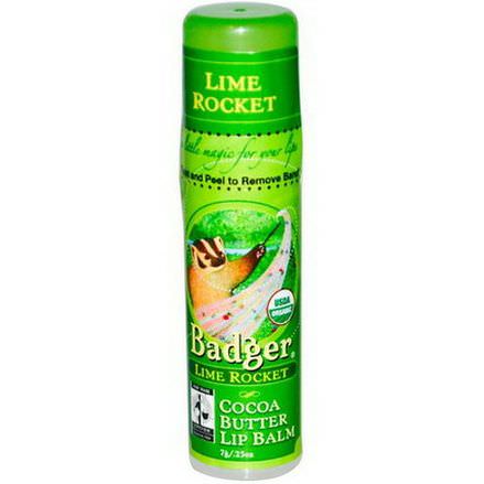 Badger Company, Cocoa Butter Lip Balm, Lime Rocket 7g