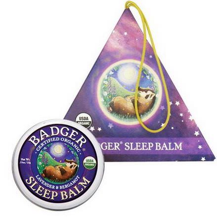 Badger Company, Organic Badger Sleep Balm Ornament, Lavender&Bergamot 21g