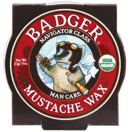 Badger Company, Organic Mustache Wax, Man Care 21g