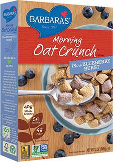 Barbara's Bakery, Morning Oat Crunch Cereal, Mini Blueberry Burst 369g