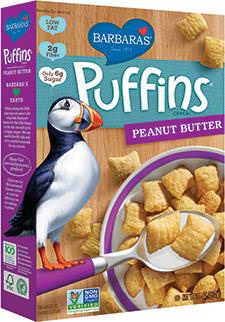 Barbara's Bakery, Puffins Cereal, Peanut Butter 312g