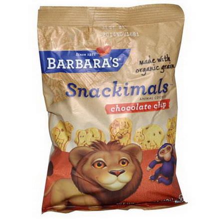 Barbara's Bakery, Snackimals, Animal Cookies, Chocolate Chip 60g