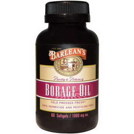 Barlean's, Borage Oil, 1000mg, 60 Softgels
