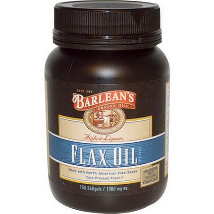 Barlean's, Highest Lignan Flax Oil, 1000mg, 100 Softgels