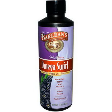 Barlean's, Omega Swirl Flax Oil, Blackberry 454g