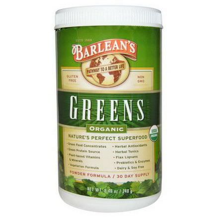 Barlean's, Organic Greens, Powder Formula 240g