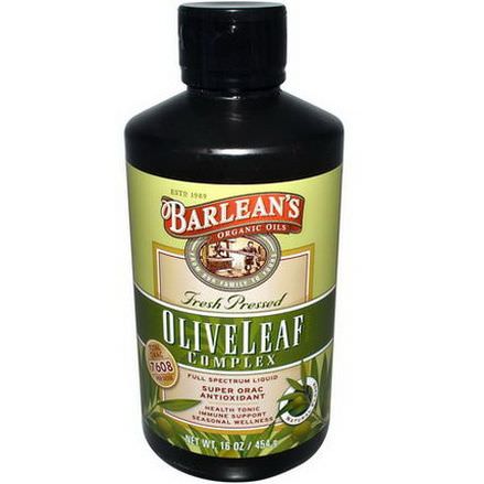 Barlean's, Organic Oils, Olive Leaf Complex, Natural Flavor 454g