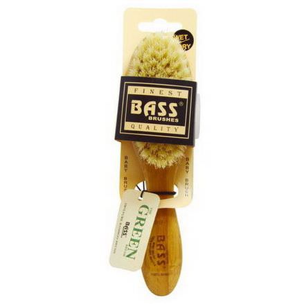 Bass Brushes, Baby Brush Soft Bristle, 100% Natural Bristle 100% Bamboo with Wood Handle, 1 Hair Brush