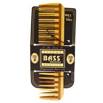 Bass Brushes, Large Wood Comb, Wide Tooth/ Fine Combination