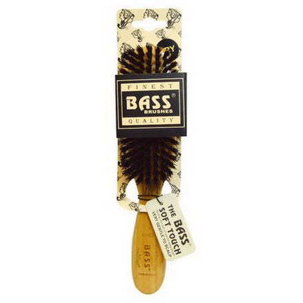 Bass Brushes soft 100% Wild Boar Bristles, Wood Handle For Fine Hair, 1 Hair Brush