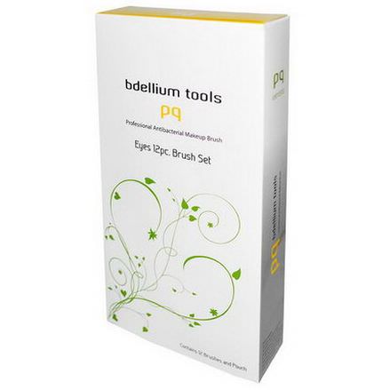Bdellium Tools, Studio Line, Eyes Brush Set and Pouch, 12 Pc Set