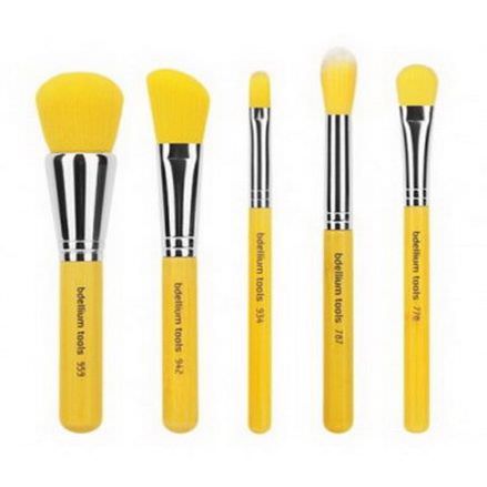 Bdellium Tools, Yellow Bambu Series, Mineral, 5 Piece Brush Set