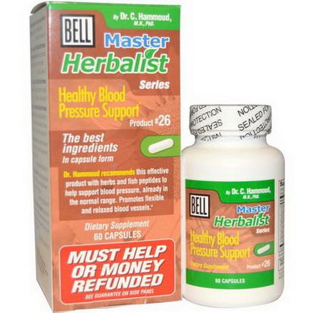 Bell Lifestyle, Master Herbalist Series, Healthy Blood Pressure Support, 60 Capsules