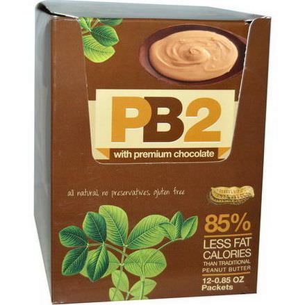 Bell Plantation, PB2, Powdered Peanut Butter with Premium Chocolate, 12 Packets, 0.85 oz Each