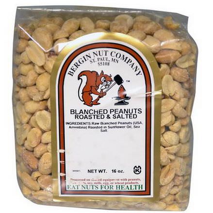 Bergin Fruit and Nut Company, Blanched Peanuts, Roasted&Salted, 16 oz