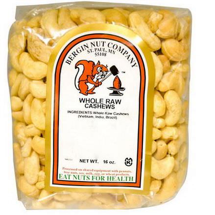 Bergin Fruit and Nut Company, Whole Raw Cashews, 16 oz