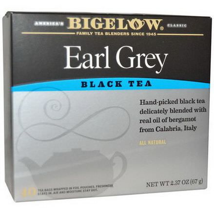 Bigelow, Earl Grey, Black Tea, 40 Tea Bags 67g