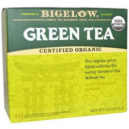Bigelow, Organic Green Tea, 40 Tea Bags 51g