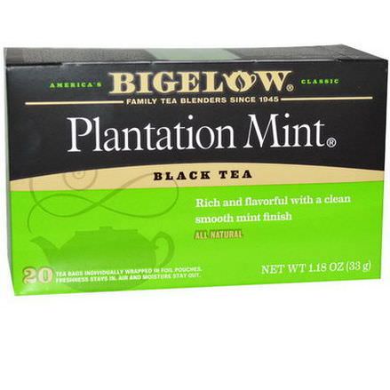 Bigelow, Plantation Mint, Black Tea, 20 Tea Bags 33g