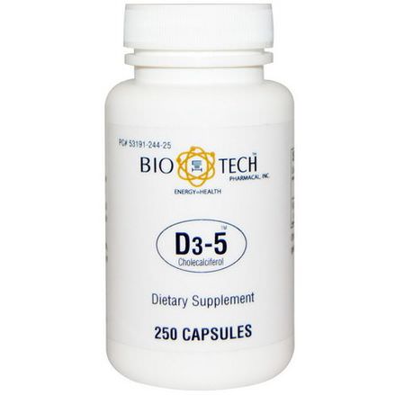 Bio Tech Pharmacal, Inc, D3-5 Cholecalciferol, 250 Capsules