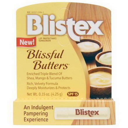 Blistex, Blissful Butters, Lip Protectant Sunscreen, SPF 15 4.25g