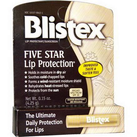 Blistex, Five Star Lip Protection, SPF 30 4.25g