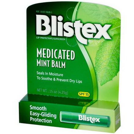 Blistex, Medicated Mint Balm, Lip Protectant/Sunscreen, SPF 15 4.25g