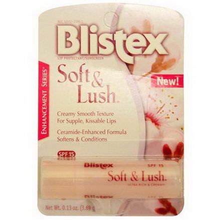 Blistex, Soft&Lush, Lip Protectant/Sunscreen, SPF 15 3.69g