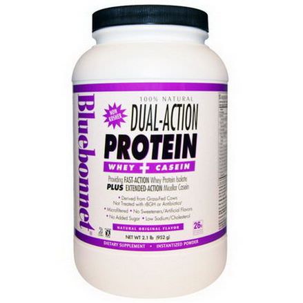 Bluebonnet Nutrition, 100% Natural Dual-Action Protein Whey Casein, Natural Original Flavor 952g