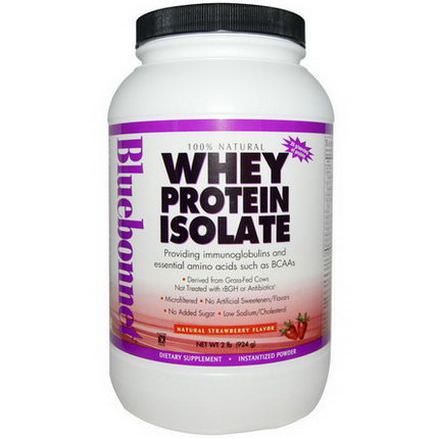 Bluebonnet Nutrition, 100% Natural, Whey Protein Isolate, Natural Strawberry Flavor 924g