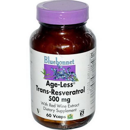 Bluebonnet Nutrition, Age-Less Trans-Resveratrol, 500mg, 60 Vcaps