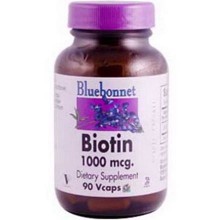 Bluebonnet Nutrition, Biotin, 1000mcg, 90 Vcaps