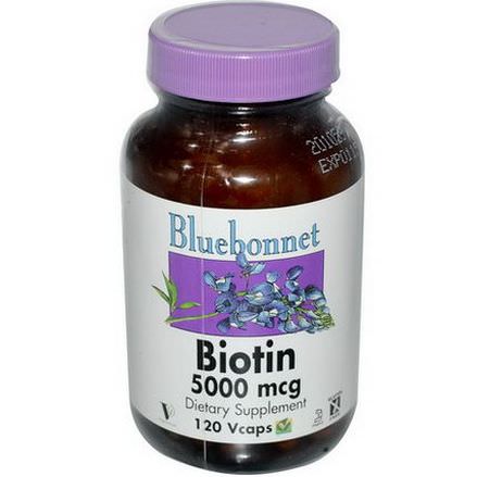 Bluebonnet Nutrition, Biotin, 5000mcg, 120 Vcaps
