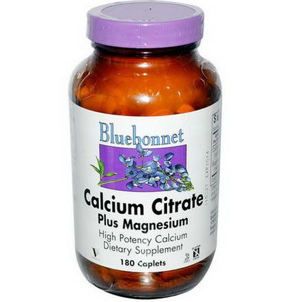 Bluebonnet Nutrition, Calcium Citrate, Plus Magnesium, 180 Caplets