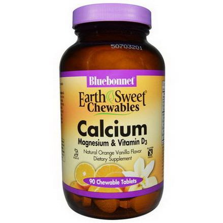 Bluebonnet Nutrition, Calcium, Magnesium&Vitamin D3, Orange Vanilla, 90 Chewable Tablets