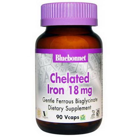 Bluebonnet Nutrition, Chelated Iron, 18mg, 90 Vcaps