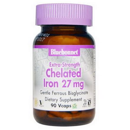 Bluebonnet Nutrition, Chelated Iron, Extra Strength, 27mg, 90 Vcaps