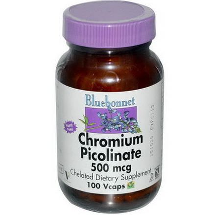 Bluebonnet Nutrition, Chromium Picolinate, 500mcg, 100 Vcaps