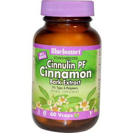 Bluebonnet Nutrition, Cinnulin PF, Cinnamon Bark Extract, 60 Vcaps