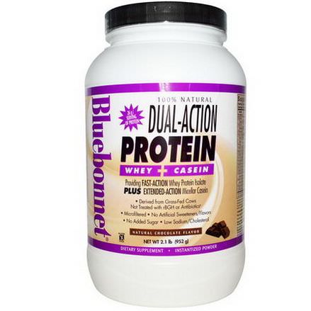 Bluebonnet Nutrition, Dual-Action Protein, Whey Casein, Natural Chocolate Flavor 952g
