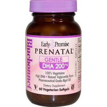 Bluebonnet Nutrition, Early Promise Prenatal, Gentle DHA, 200mg, 60 Veggie Softgels