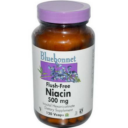 Bluebonnet Nutrition, Flush-Free Niacin, 500mg, 120 Vcaps