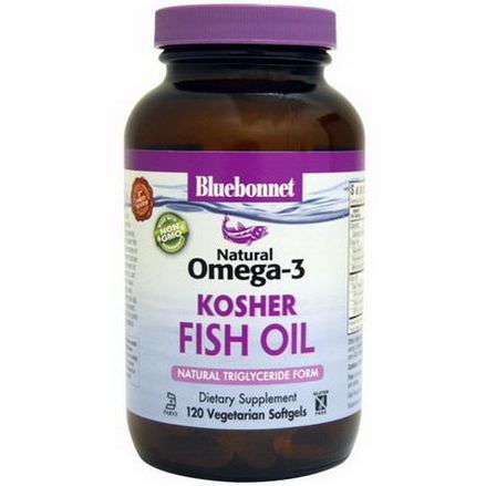 Bluebonnet Nutrition, Kosher Fish Oil, Natural Omega-3, 120 Veggie Softgels