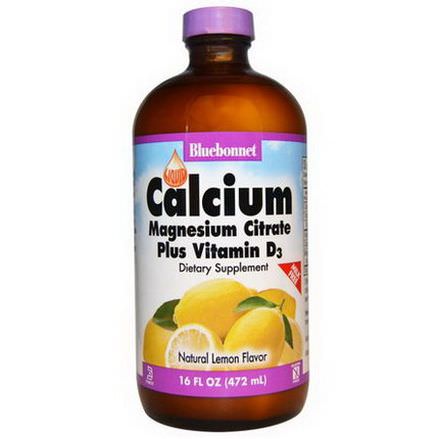 Bluebonnet Nutrition, Liquid Calcium, Magnesium Citrate Plus Vitamin D3, Natural Lemon Flavor 472ml
