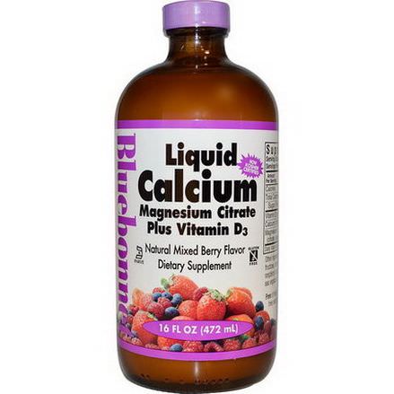 Bluebonnet Nutrition, Liquid Calcium Magnesium Citrate Plus Vitamin D3, Natural Mixed Berry Flavor 472ml