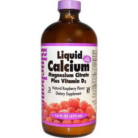 Bluebonnet Nutrition, Liquid Calcium, Magnesium Citrate Plus Vitamin D3, Natural Raspberry Flavor 472ml