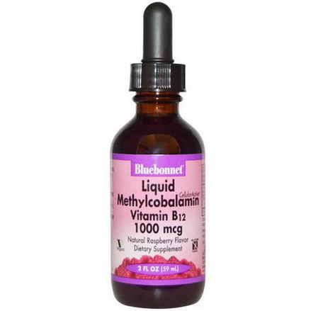 Bluebonnet Nutrition, Liquid Methylcobalamin Vitamin B12, Natural Raspberry Flavor, 1000mcg 59ml