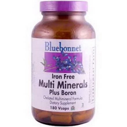 Bluebonnet Nutrition, Multi Minerals, Plus Boron, Iron Free, 180 Vcaps